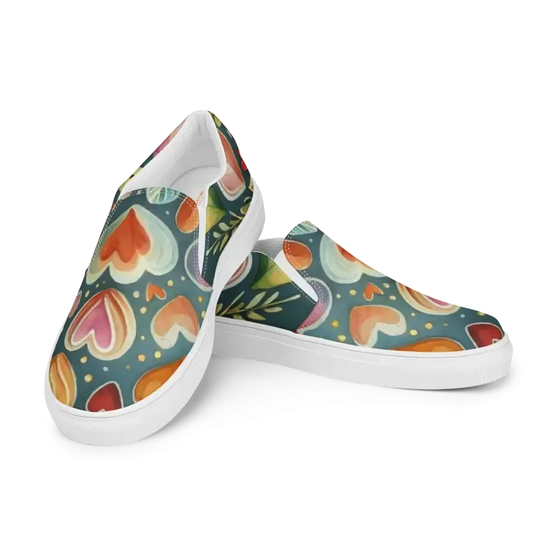 Heart it Colorful Canvas Slip on Shoes for Women