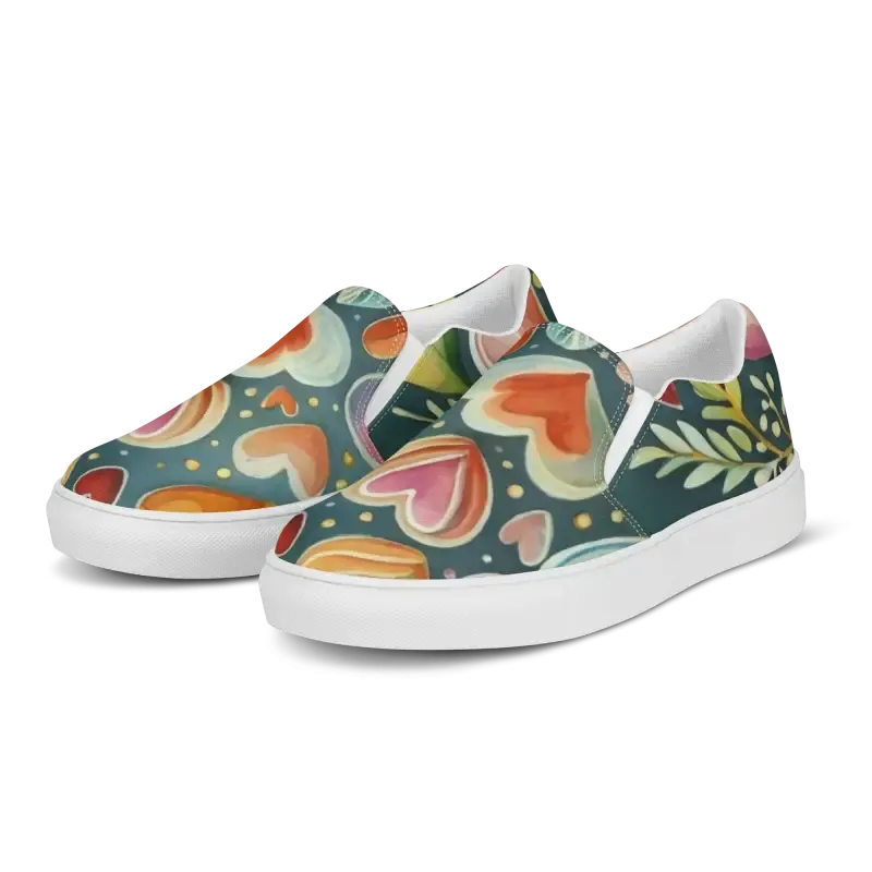 Heart it Colorful Canvas Slip on Shoes for Women
