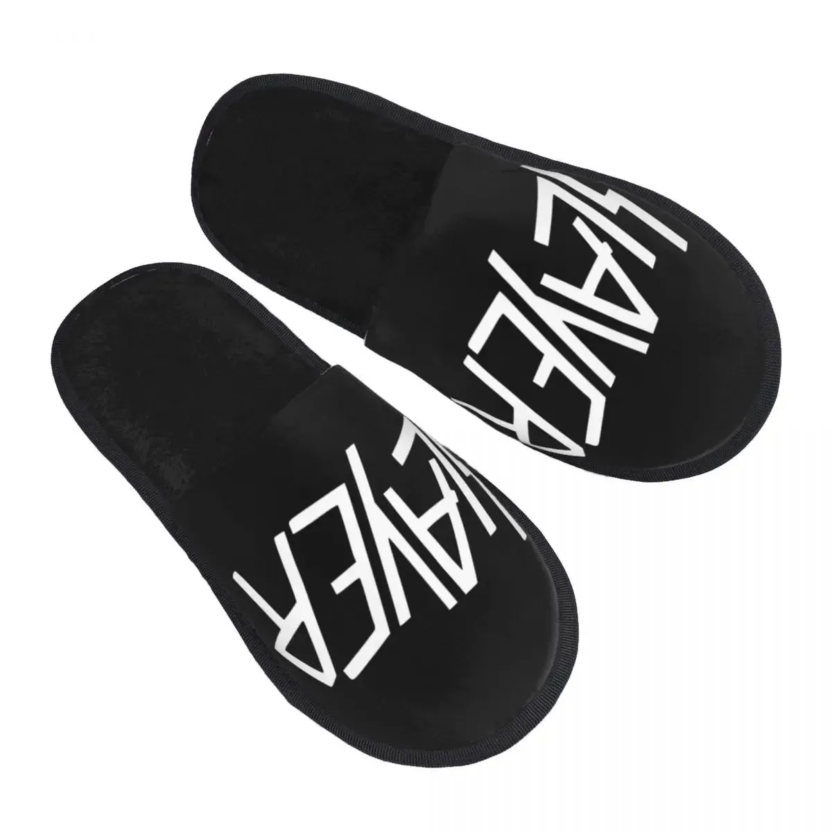 Heavy Metal Rock Slayer Logo Cozy Memory Foam Slippers – Women’s Band Hotel House Shoes