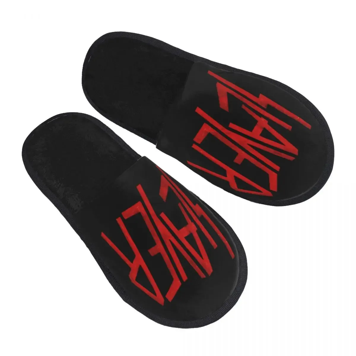 Heavy Metal Rock Slayer Logo Cozy Memory Foam Slippers – Women’s Band Hotel House Shoes