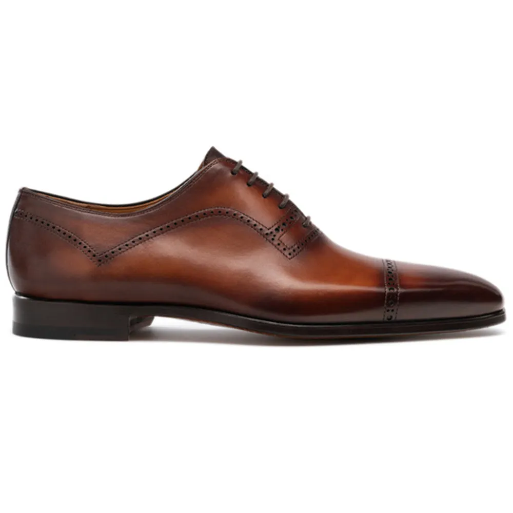 Height Increasing Brown Leather Crofton Brogue Oxfords