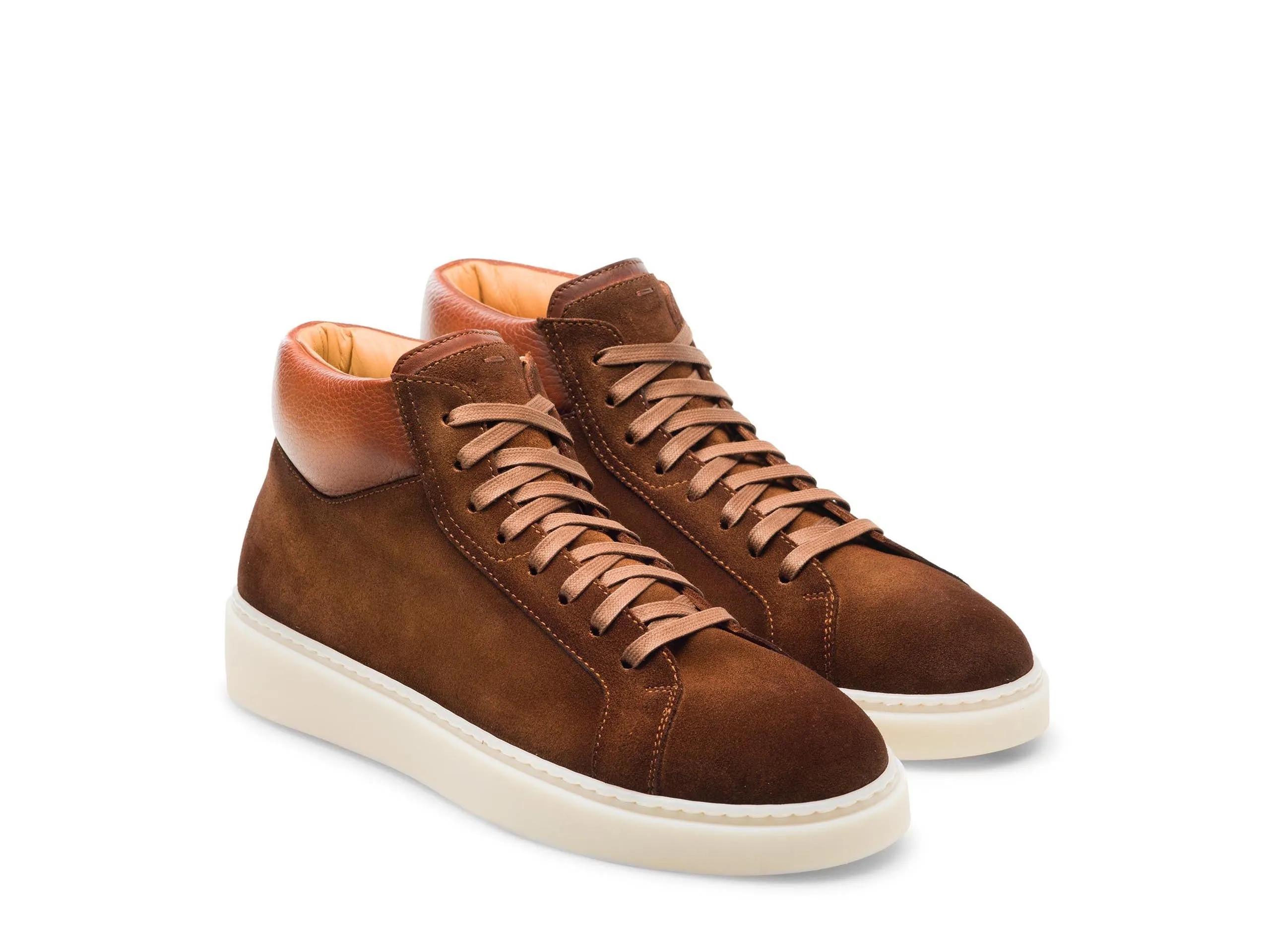 Height Increasing Tan Suede Nadelei High Top Sneaker Boots