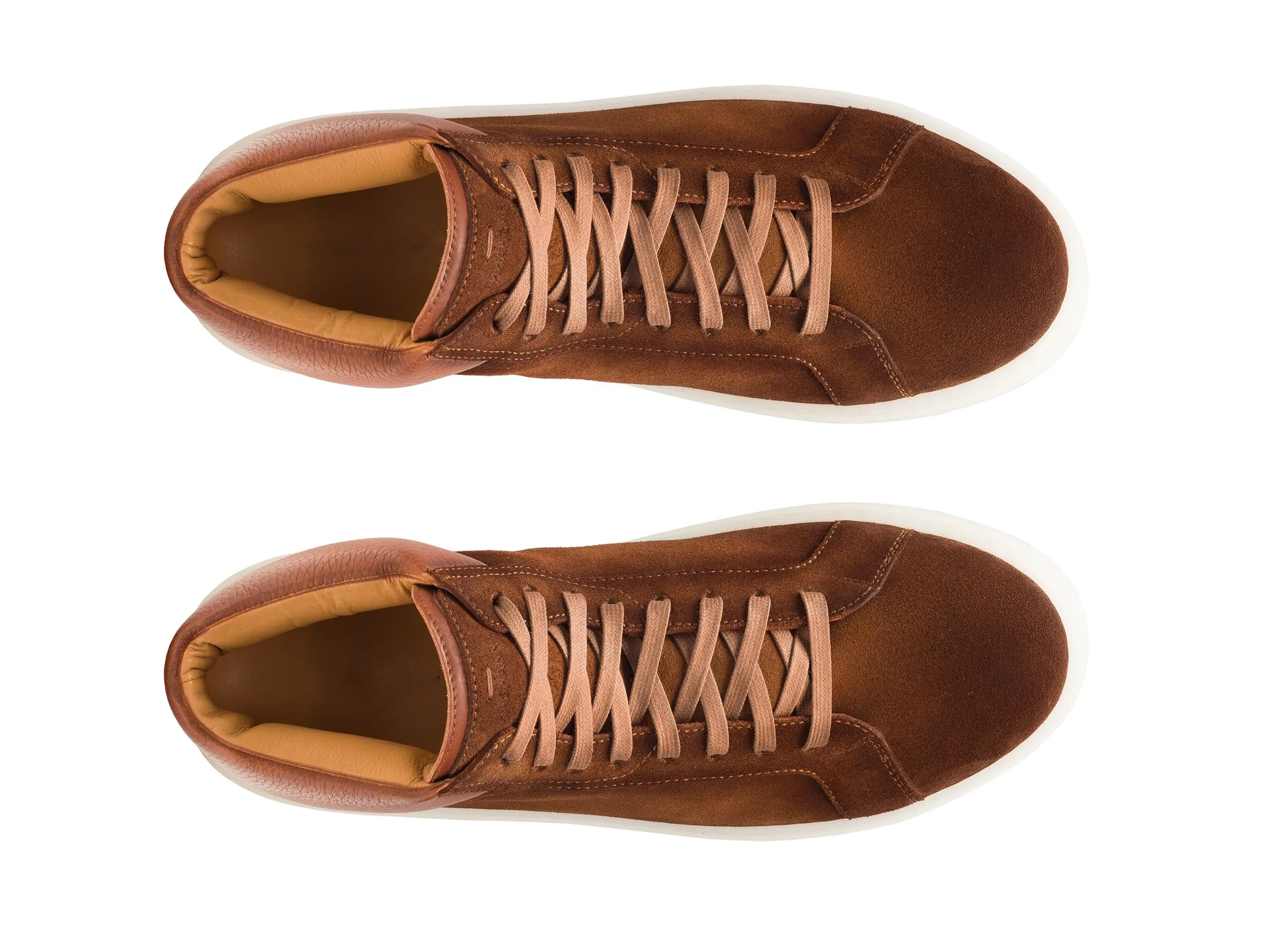 Height Increasing Tan Suede Nadelei High Top Sneaker Boots