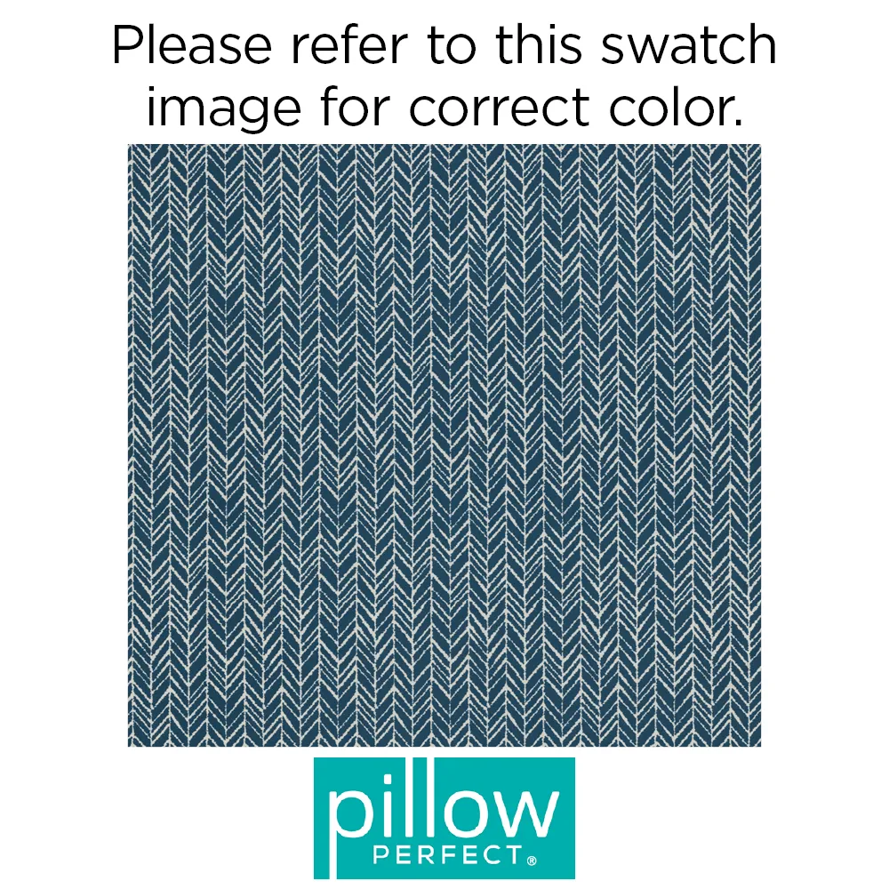 Herringbone Ink Blue Rectangular Throw Pillow (Set Of 2)