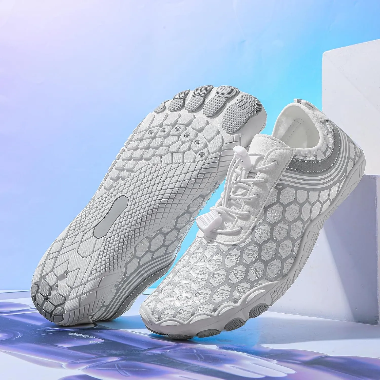 Hike Barefoot Shoes for Women Men Athletic Outdoor Hiking Sneaker Breathable and Lightweight Non-Slip Workout Shoes Wide Toe Water Shoe Beach Footwear with Drainage