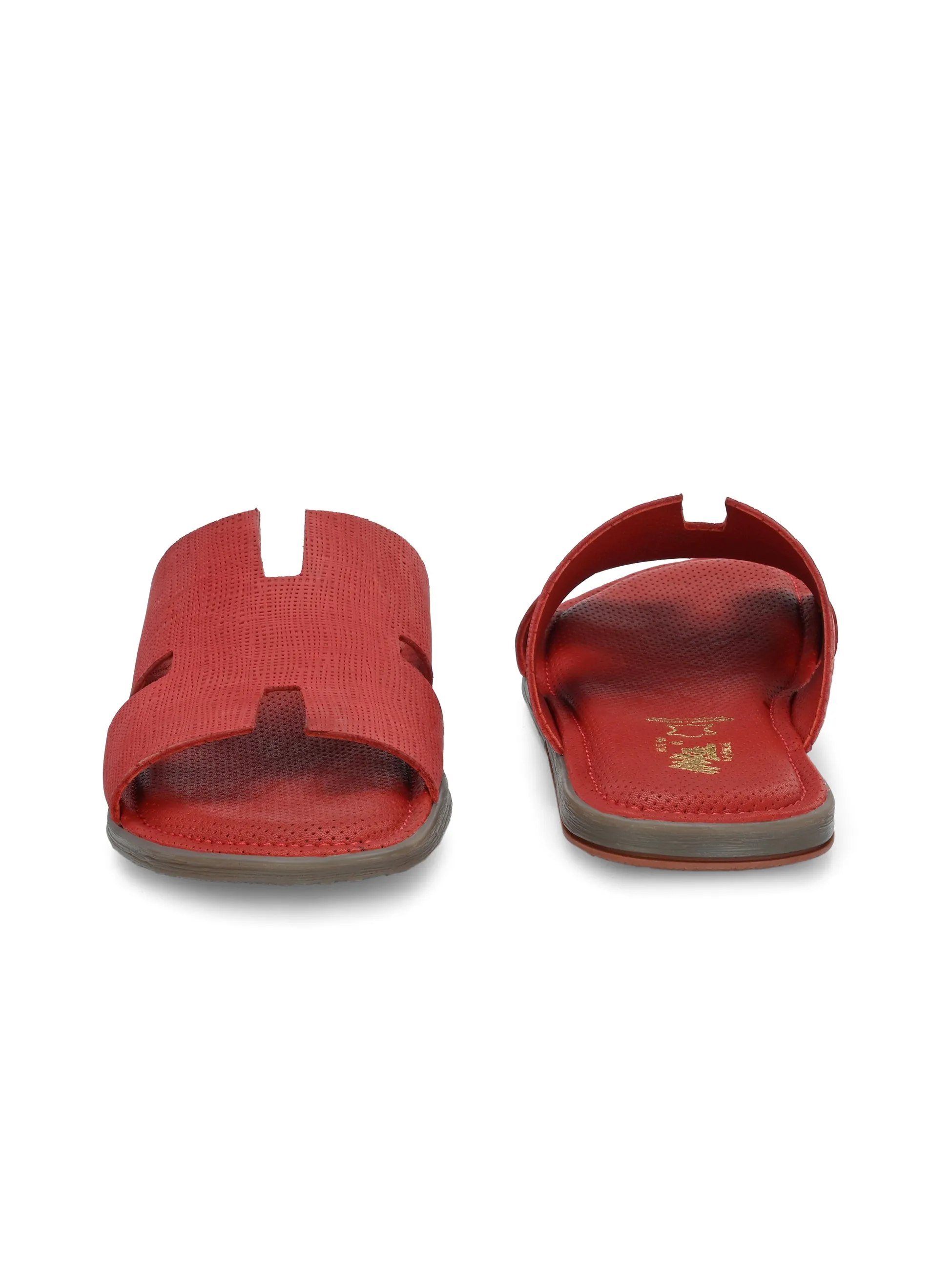 HITZ9314-Men's Red Casual Slippers
