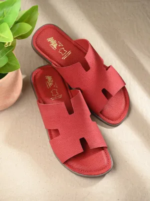 HITZ9314-Men's Red Casual Slippers