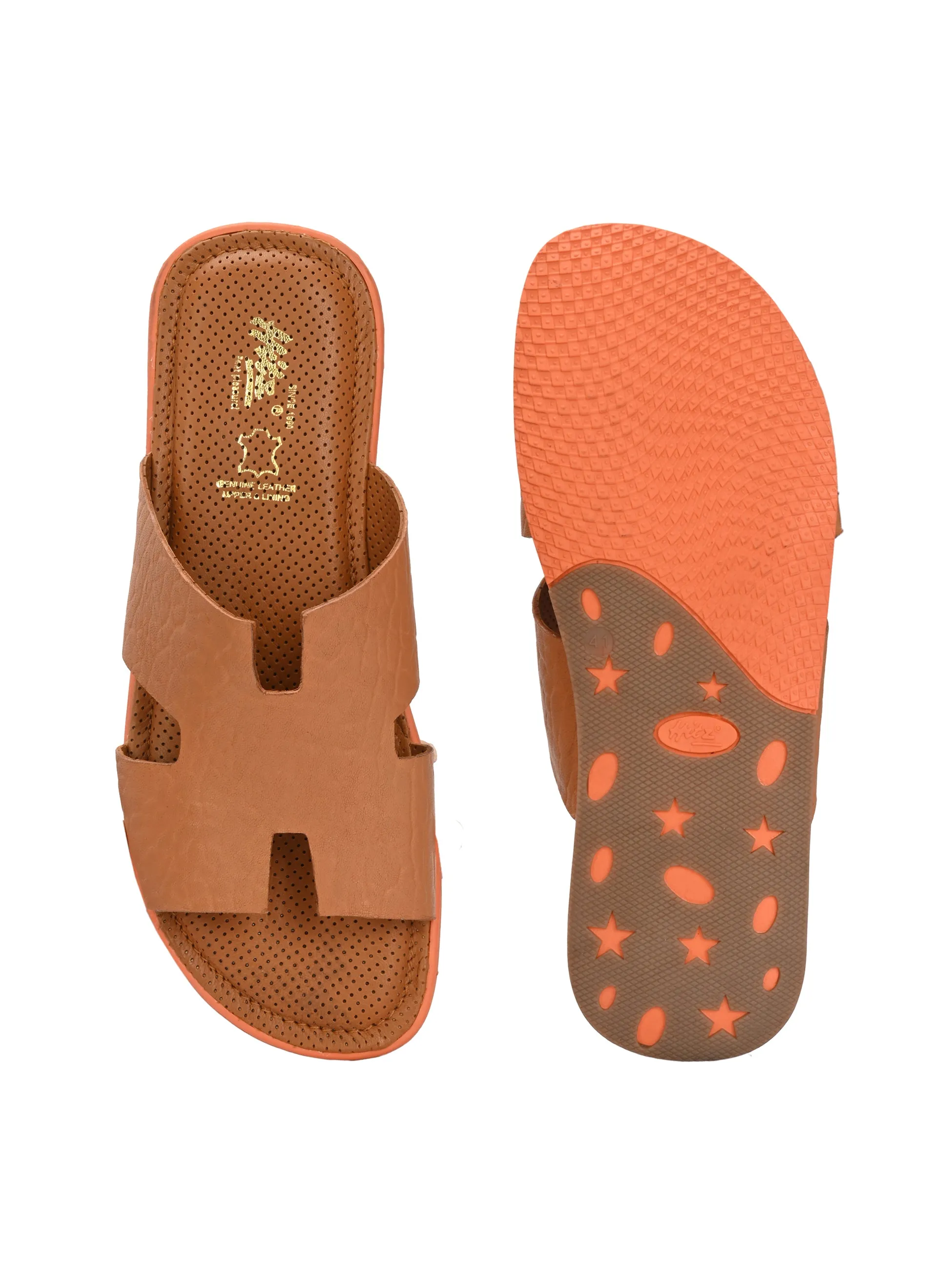 HITZ9314 Men's Tan Casual Slippers