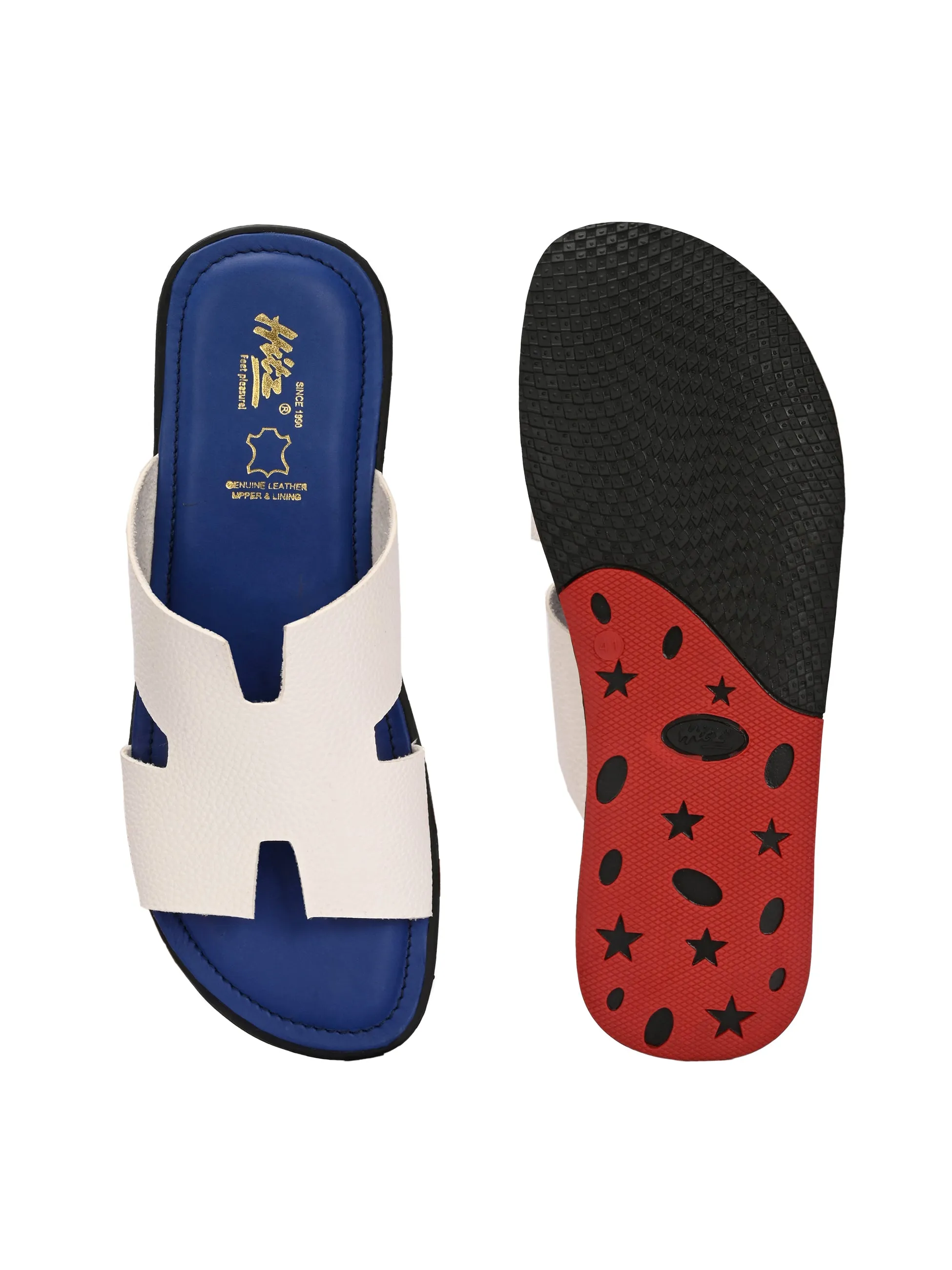 HITZMS9314 Men's White Casual Slippers