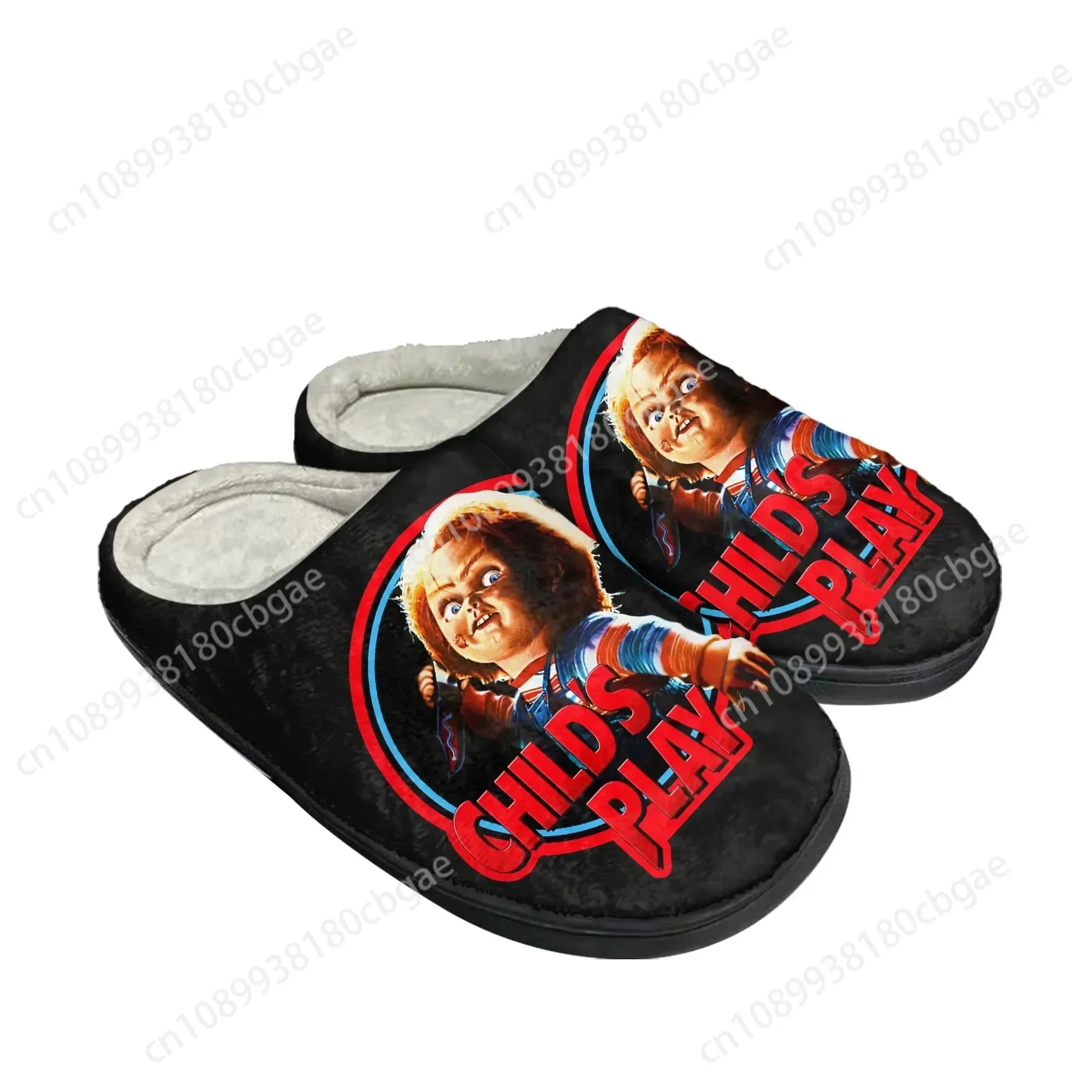 Horror Child's Play Chucky Slippers – Plush Casual Slippers for Men and Women, Cozy Keep Warm Sandals, Perfect for Couples