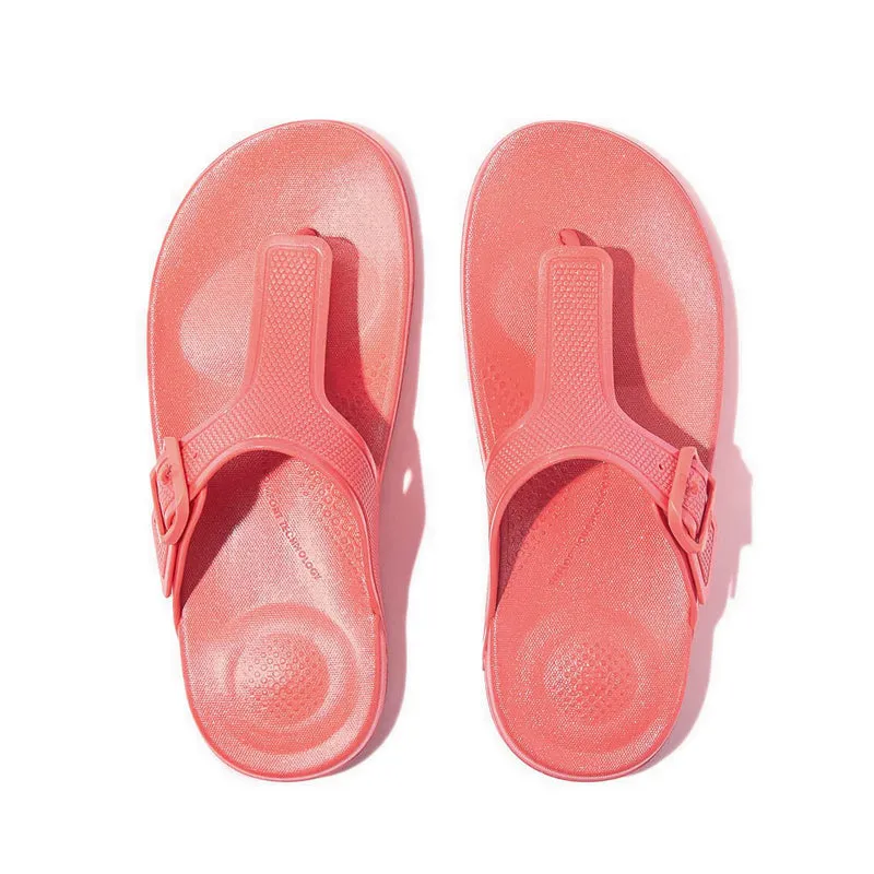 iQUSHION PEARLIZED ADJUSTABLE BUCKLE FLIP-FLOPS