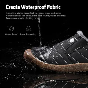 Jeeeun Men Waterproof Plush Lined Outdoor Snow Shoe, Warm Anti-Slip Winter Snow Boots (Style B Blue,12)