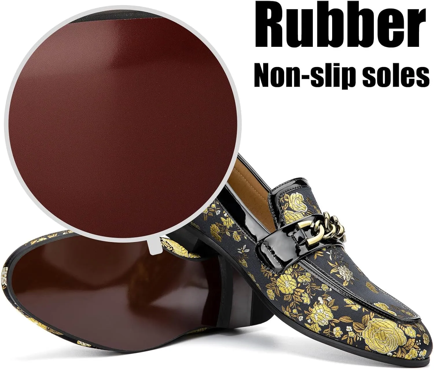 JITAI Mens Leather Shoes Pattern Printing Men's Dress Loafer Shoes Slip-on Casual Loafer Smoking Slipper