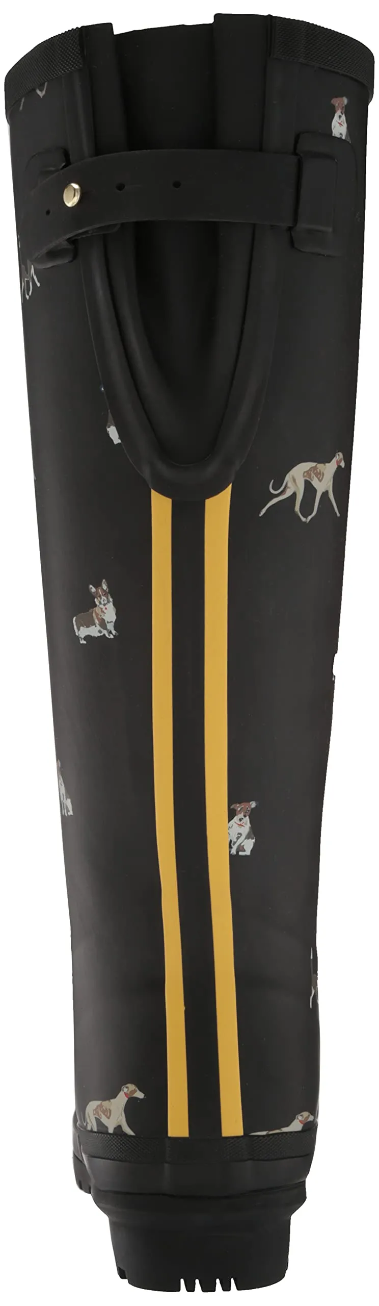 Joules Women's Welly Print Black Dog Size 7 Knee High Rain Boot