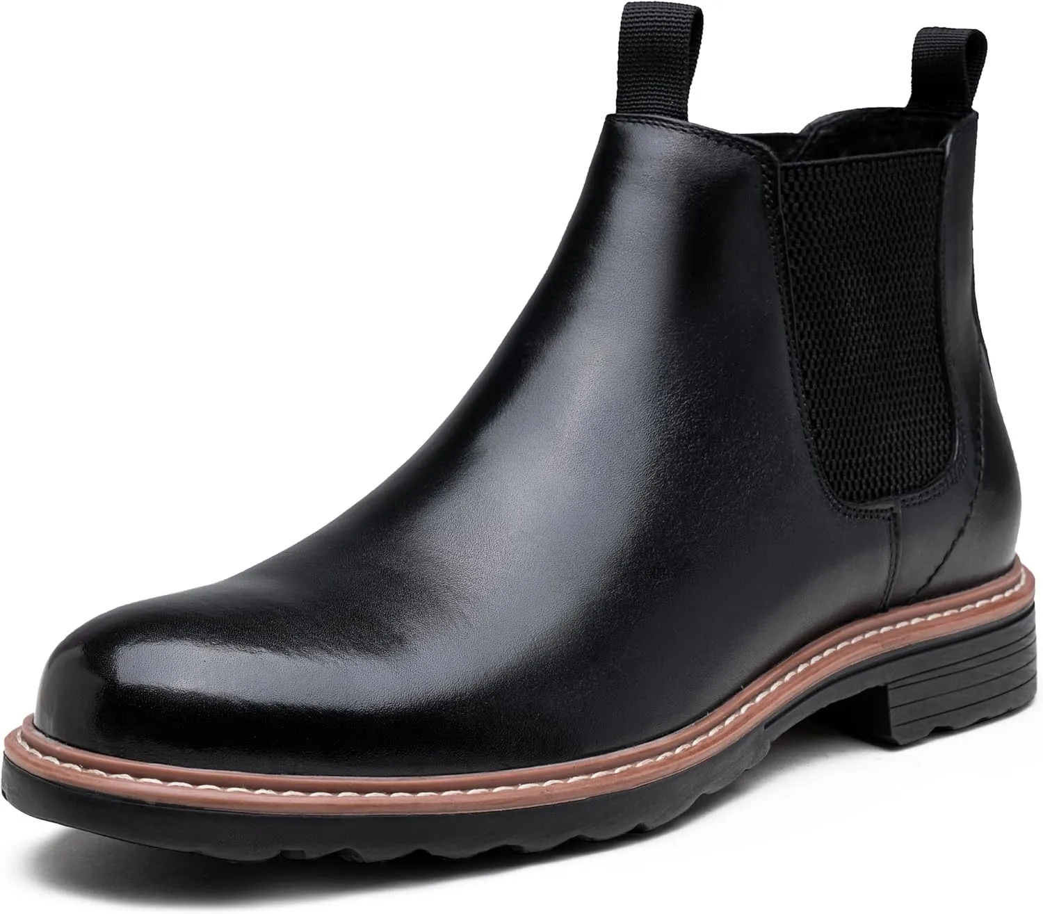 Jousen Men's Chelsea Boots Leather Dress Boots for Men Classic Pull on Ankle Boot