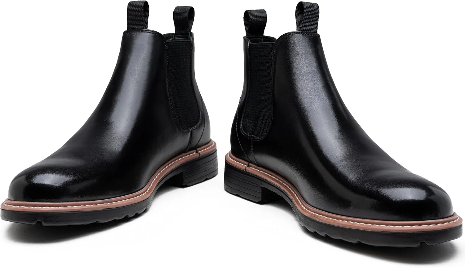 Jousen Men's Chelsea Boots Leather Dress Boots for Men Classic Pull on Ankle Boot
