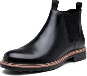 Jousen Men's Chelsea Boots Leather Dress Boots for Men Classic Pull on Ankle Boot