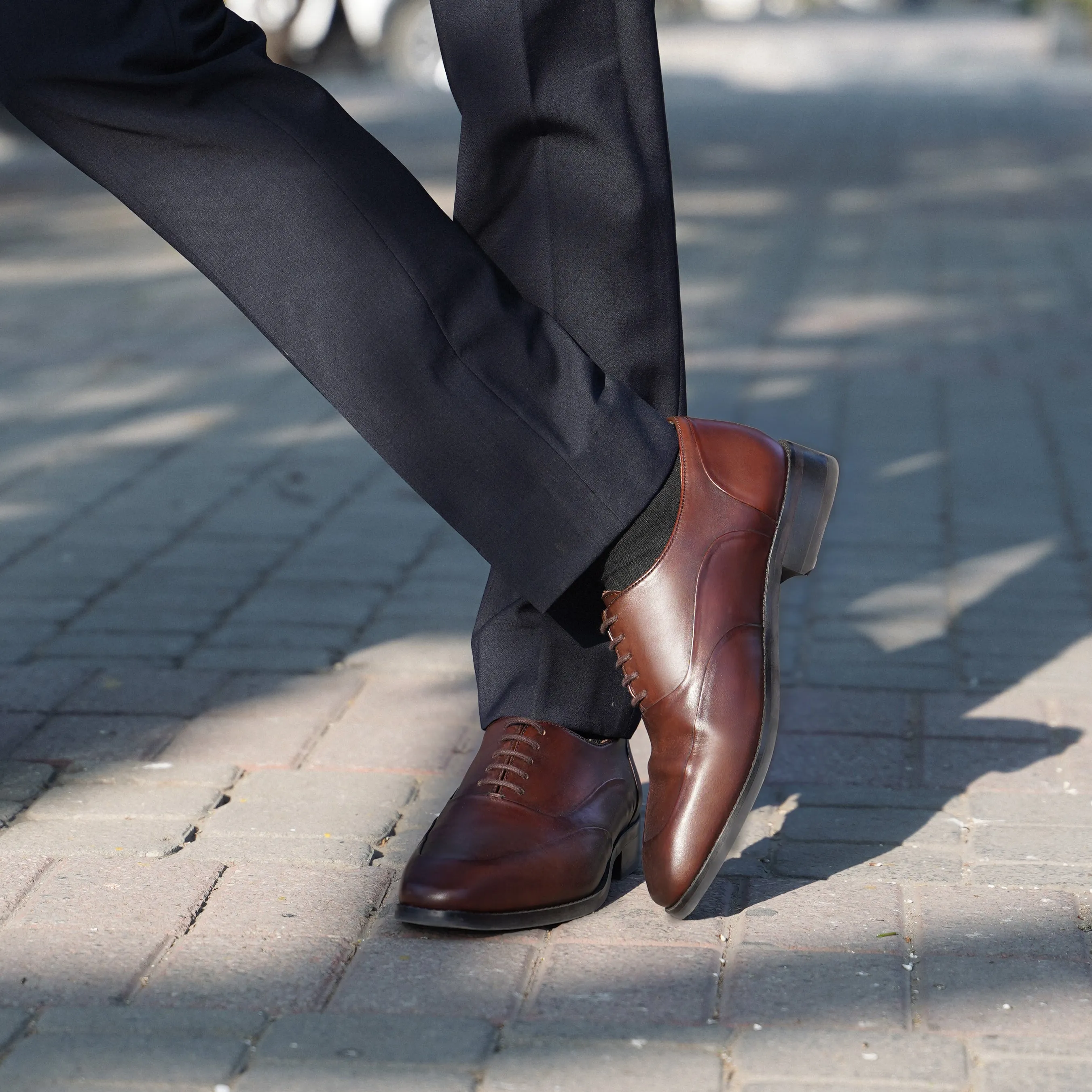 Kabe - Men's Brown Calf Leather Oxford Shoe