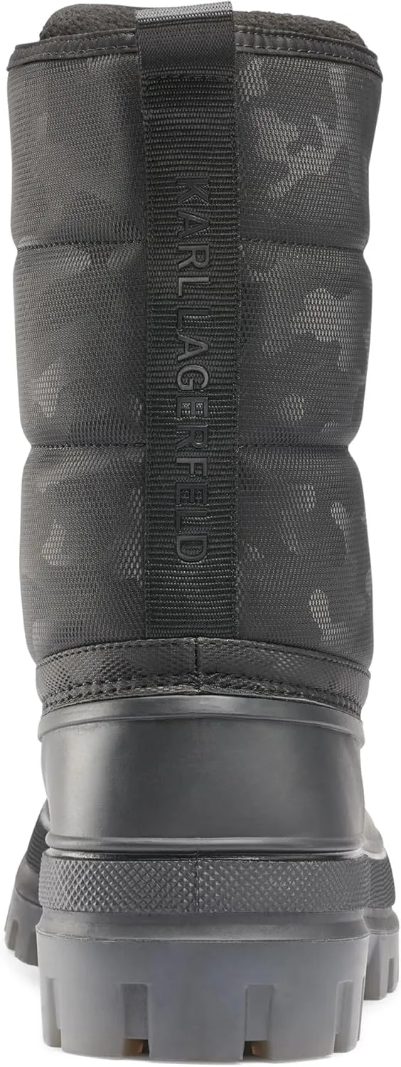 KARL LAGERFELD Men's Tall Camo Polar Fleece Lining & Translucent Sole Boot Combat