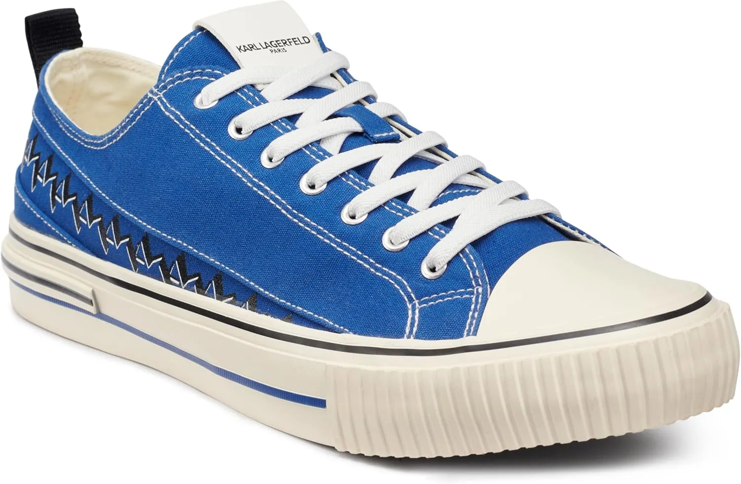 Karl Lagerfeld Paris Men's Cottom Canvas Logo Band Low Top Sneaker
