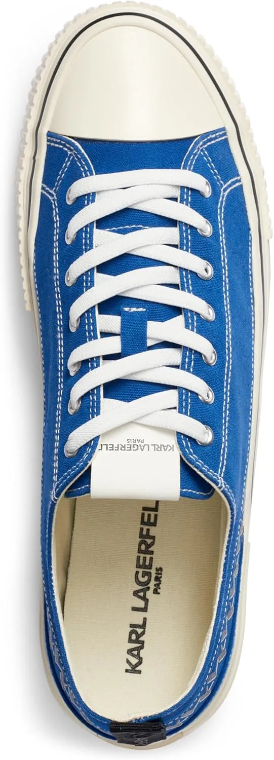 Karl Lagerfeld Paris Men's Cottom Canvas Logo Band Low Top Sneaker