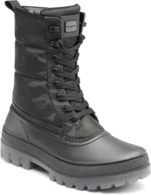 Karl Lagerfeld Paris Men's Tall Camo Polar Fleece Lining & Translucent Sole Boot Combat