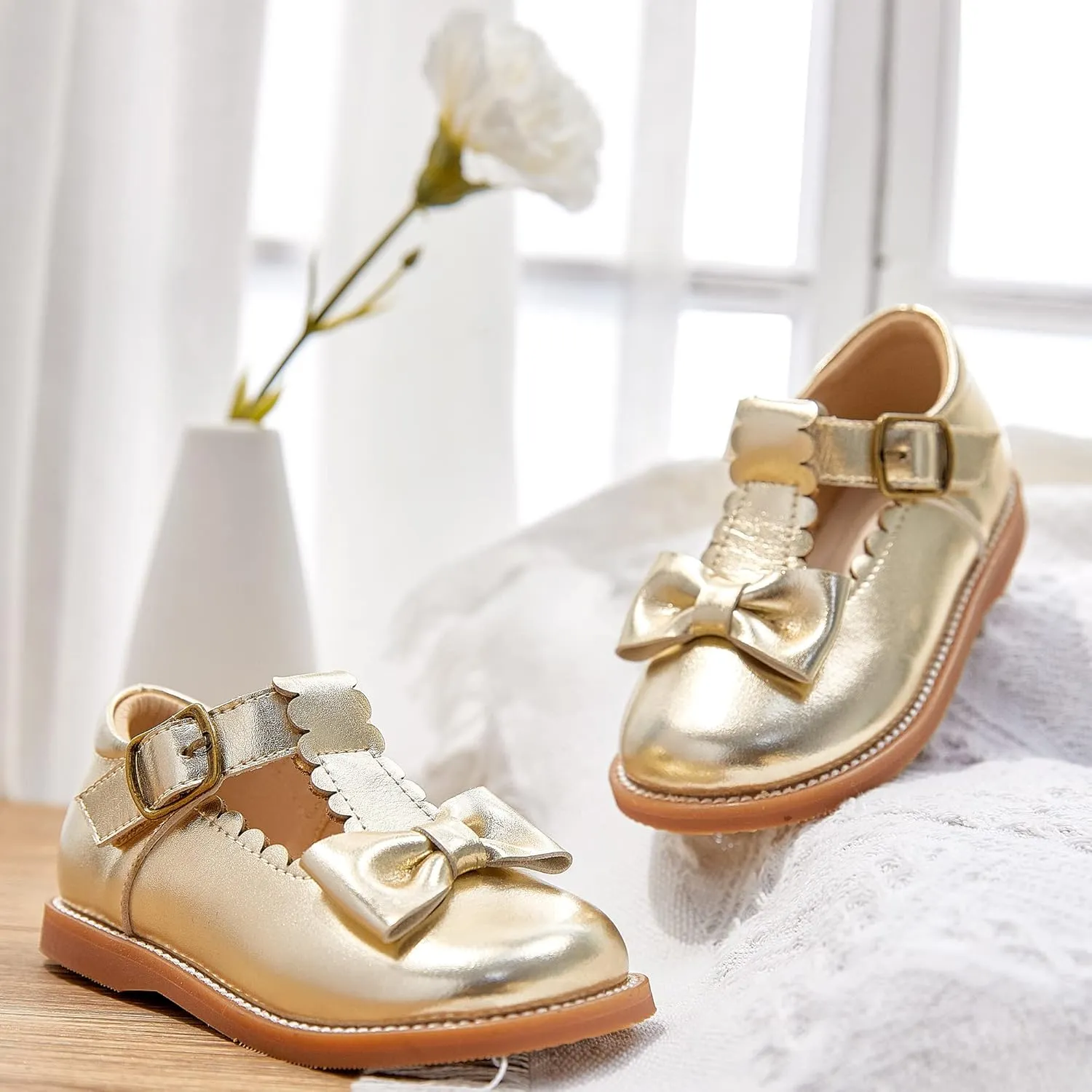 Kiderence Toddler Girls Mary Jane Dress Shoes Little Girls School Oxford Flats