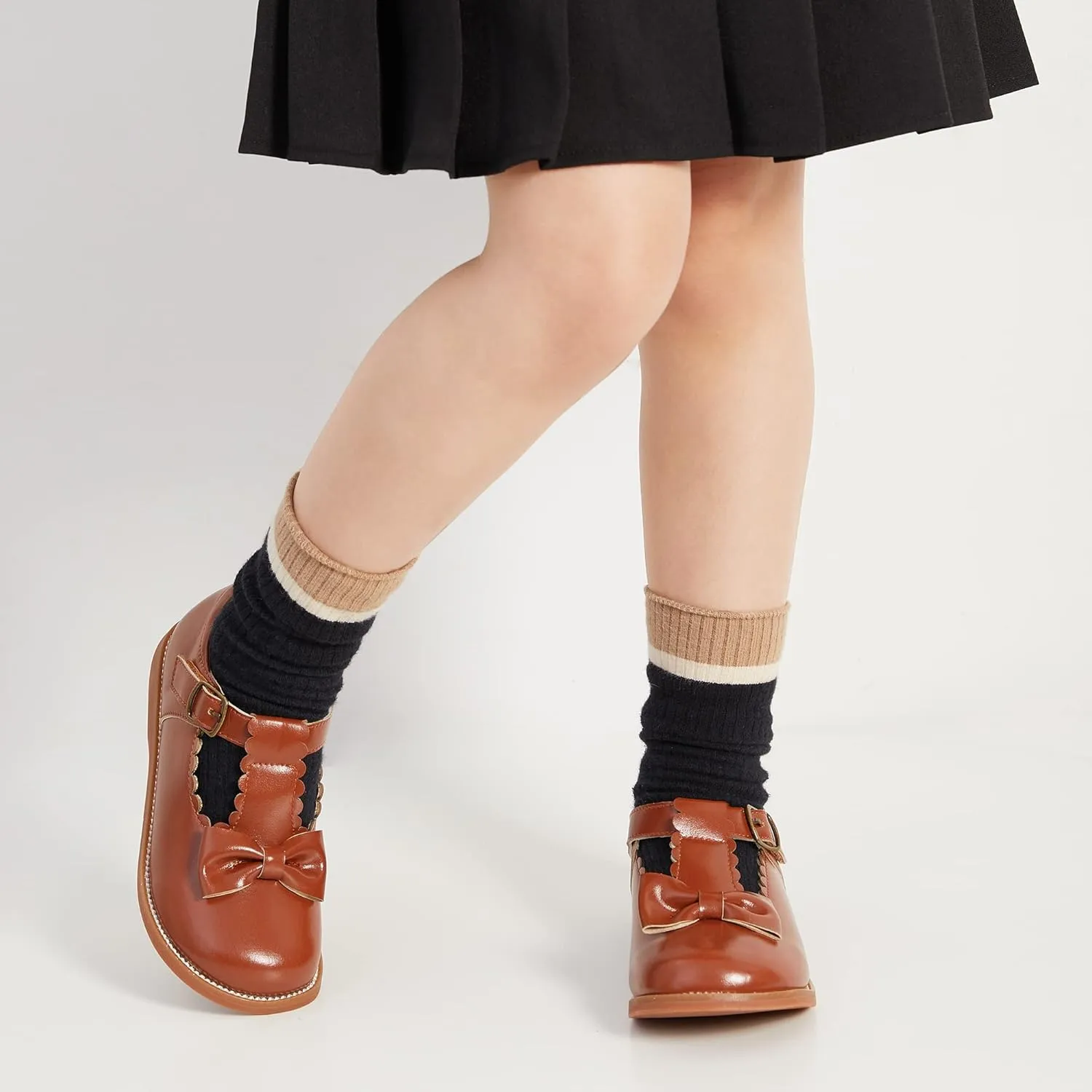 Kiderence Toddler Girls Mary Jane Dress Shoes Little Girls School Oxford Flats