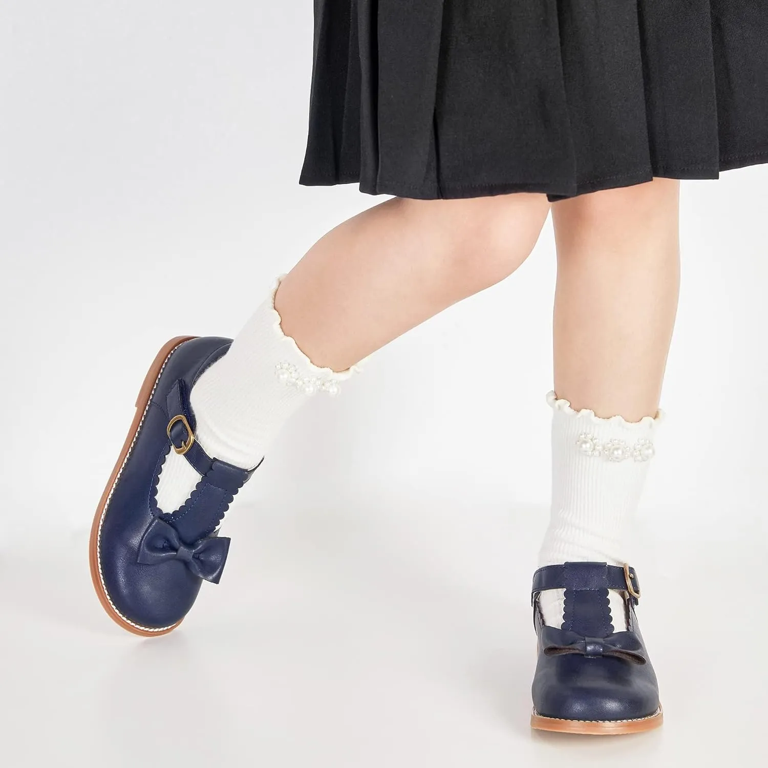 Kiderence Toddler Girls Mary Jane Dress Shoes Little Girls School Oxford Flats