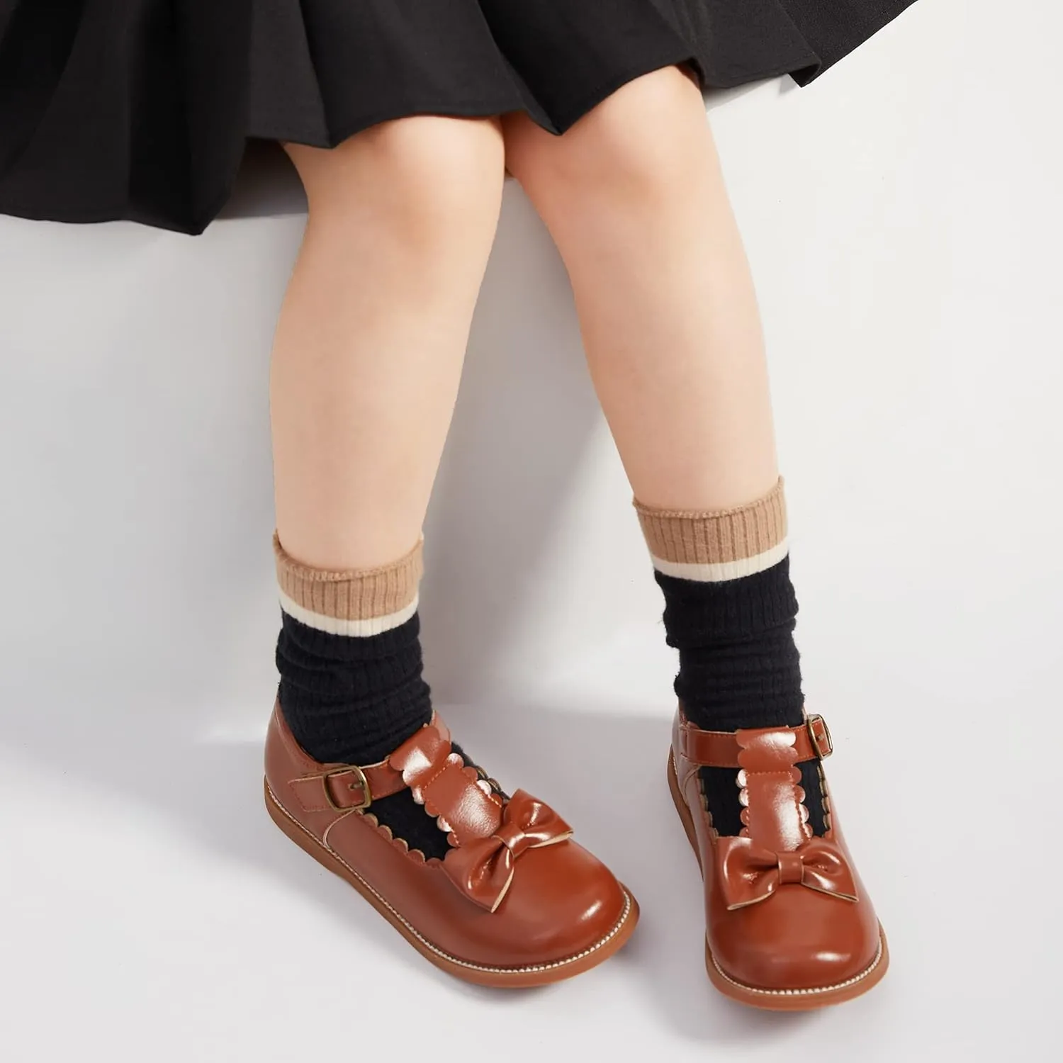 Kiderence Toddler Girls Mary Jane Dress Shoes Little Girls School Oxford Flats