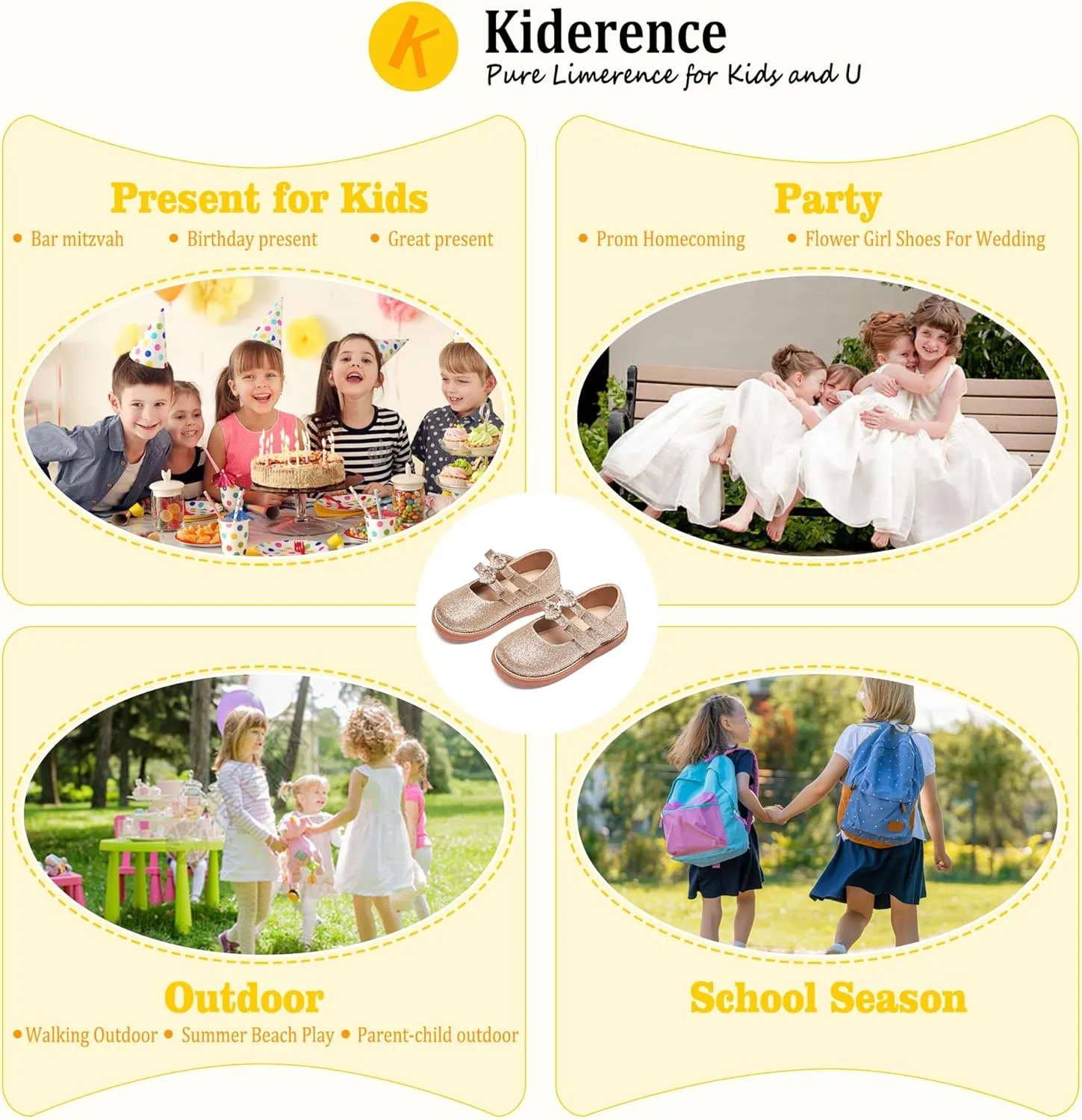 Kiderence Toddler Little Girl Mary Jane Dress Shoes School Oxford for Girls Flats