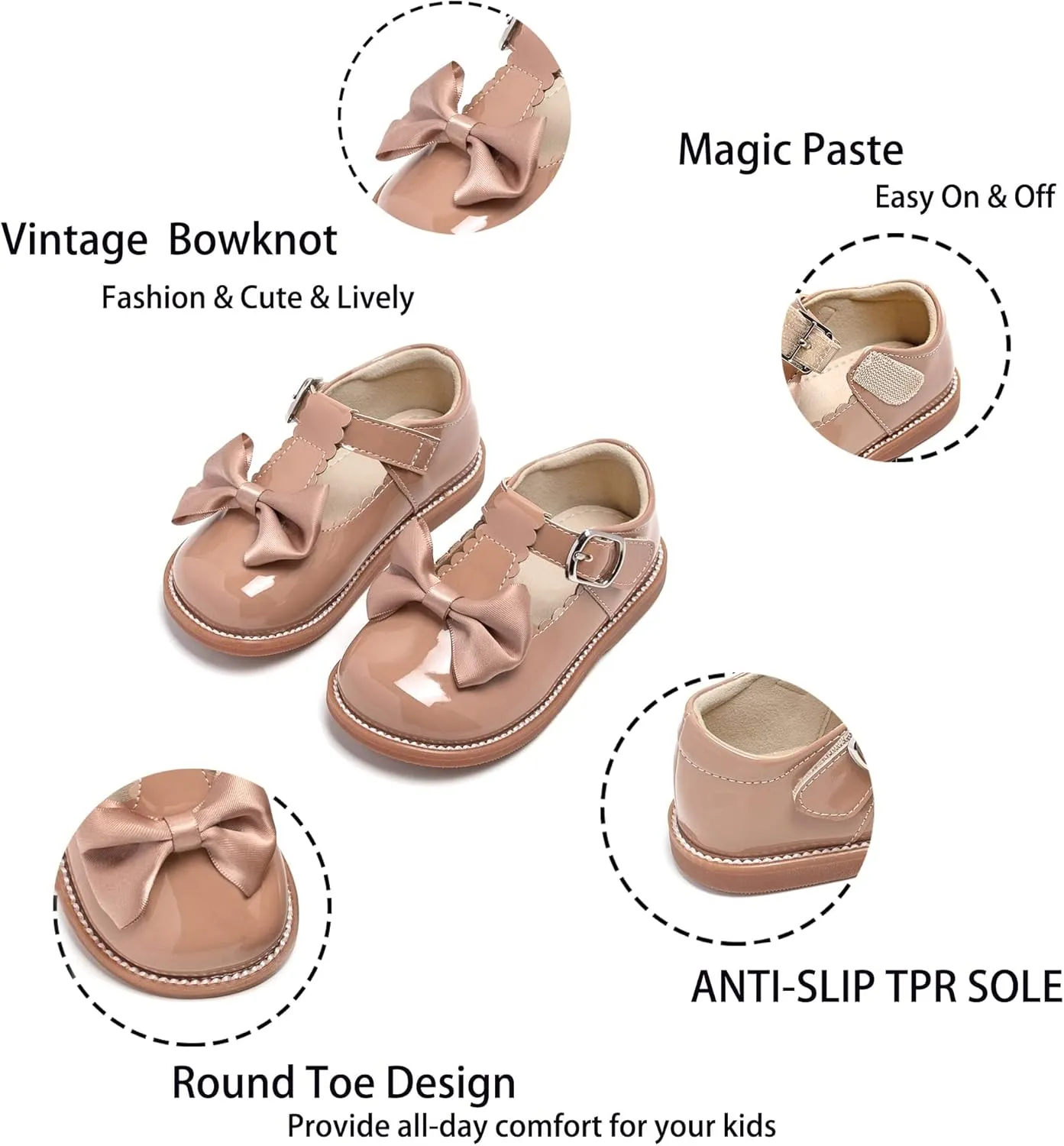 Kiderence Toddler Little Girl Mary Jane Dress Shoes School Oxford for Girls Flats