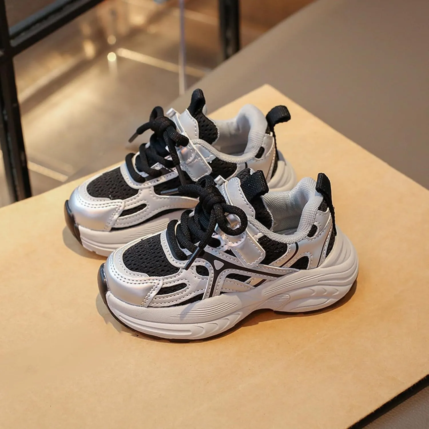Kids Casual Sneakers for Boys Girls Running Sport Shoes Toddler Tennis Walking Tennis Casual Lace-Up Shoes