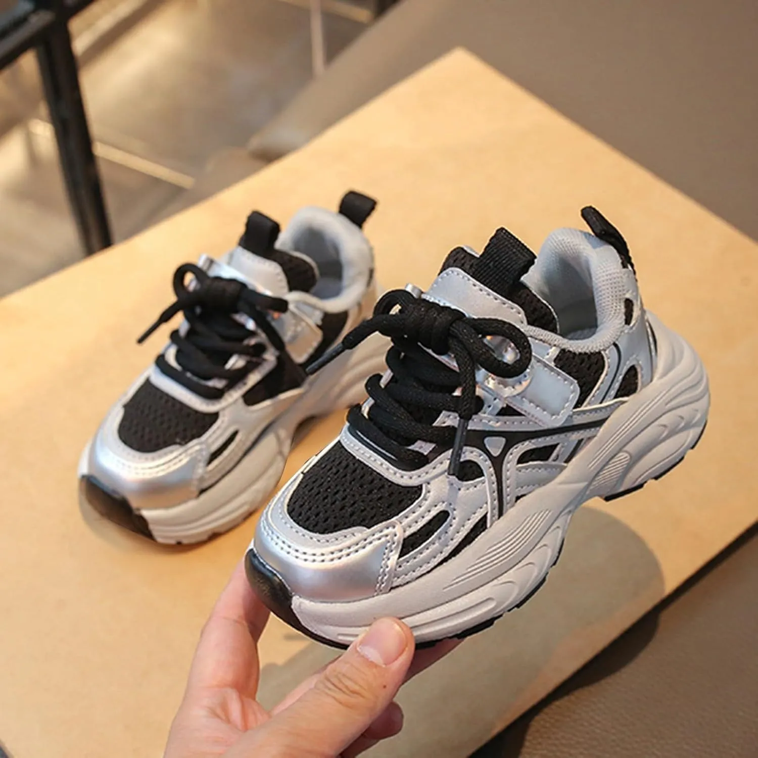 Kids Casual Sneakers for Boys Girls Running Sport Shoes Toddler Tennis Walking Tennis Casual Lace-Up Shoes