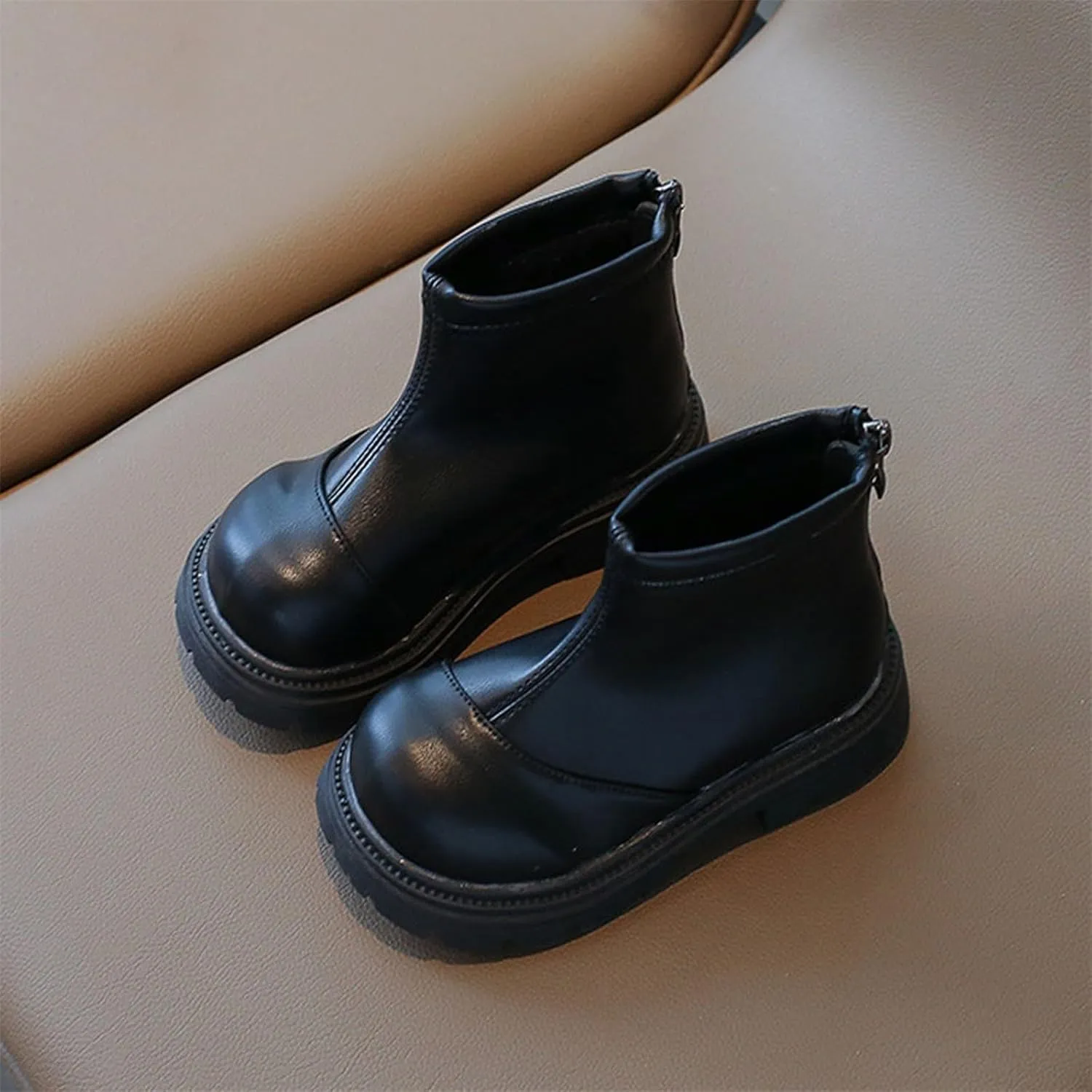 Kids Girls Ankle Boots Comfortable Winter Warm Flat Non-Slip Snow Boots for Toddler Little/Big Kid Water-Proof Boot