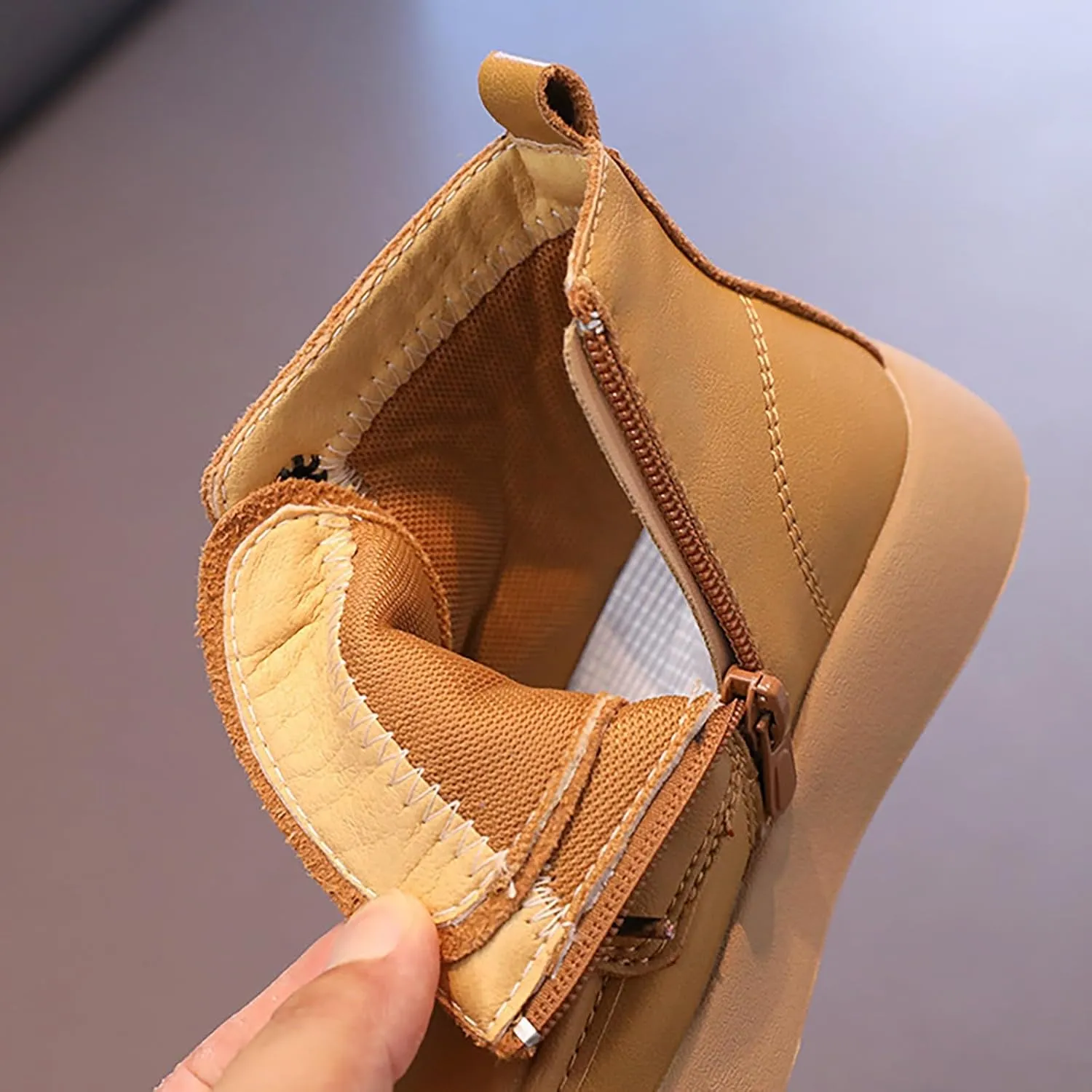 Kids Girls School Ankle Boots for Little Child Classic Water-Proof Comfort Work Boot Unisex Lace-Up Snow Boots