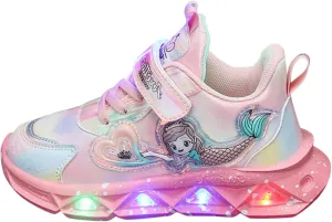 Kids Gym Shoes Children Sports Shoes with Lights Breathable Princess Lightweight Casual Lighting Kids Up Shoes for Girls