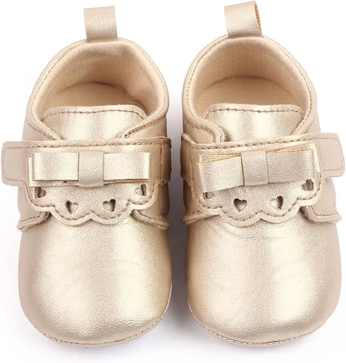 Kids Marry Jane Shoes Baby Bowknot Faux Leather Solid Color Soft Sole Dance Shoes Children Lightweight Soft Sole Shoes
