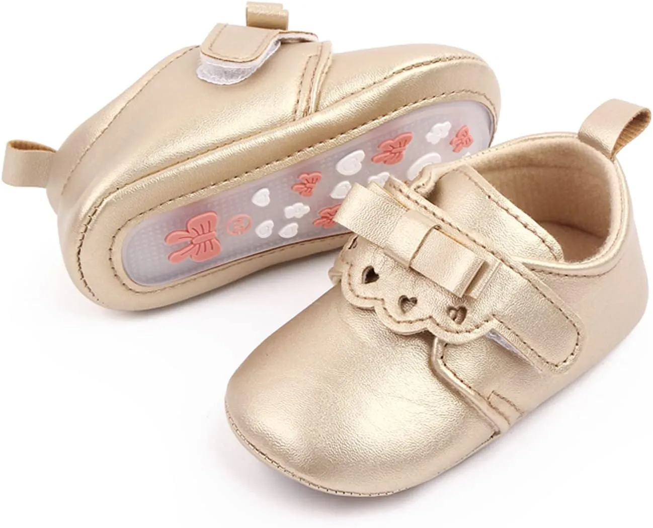 Kids Marry Jane Shoes Baby Bowknot Faux Leather Solid Color Soft Sole Dance Shoes Children Lightweight Soft Sole Shoes