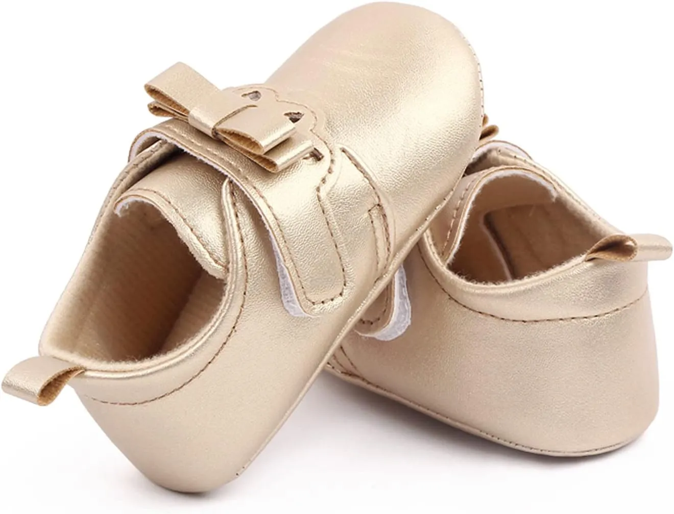 Kids Marry Jane Shoes Baby Bowknot Faux Leather Solid Color Soft Sole Dance Shoes Children Lightweight Soft Sole Shoes