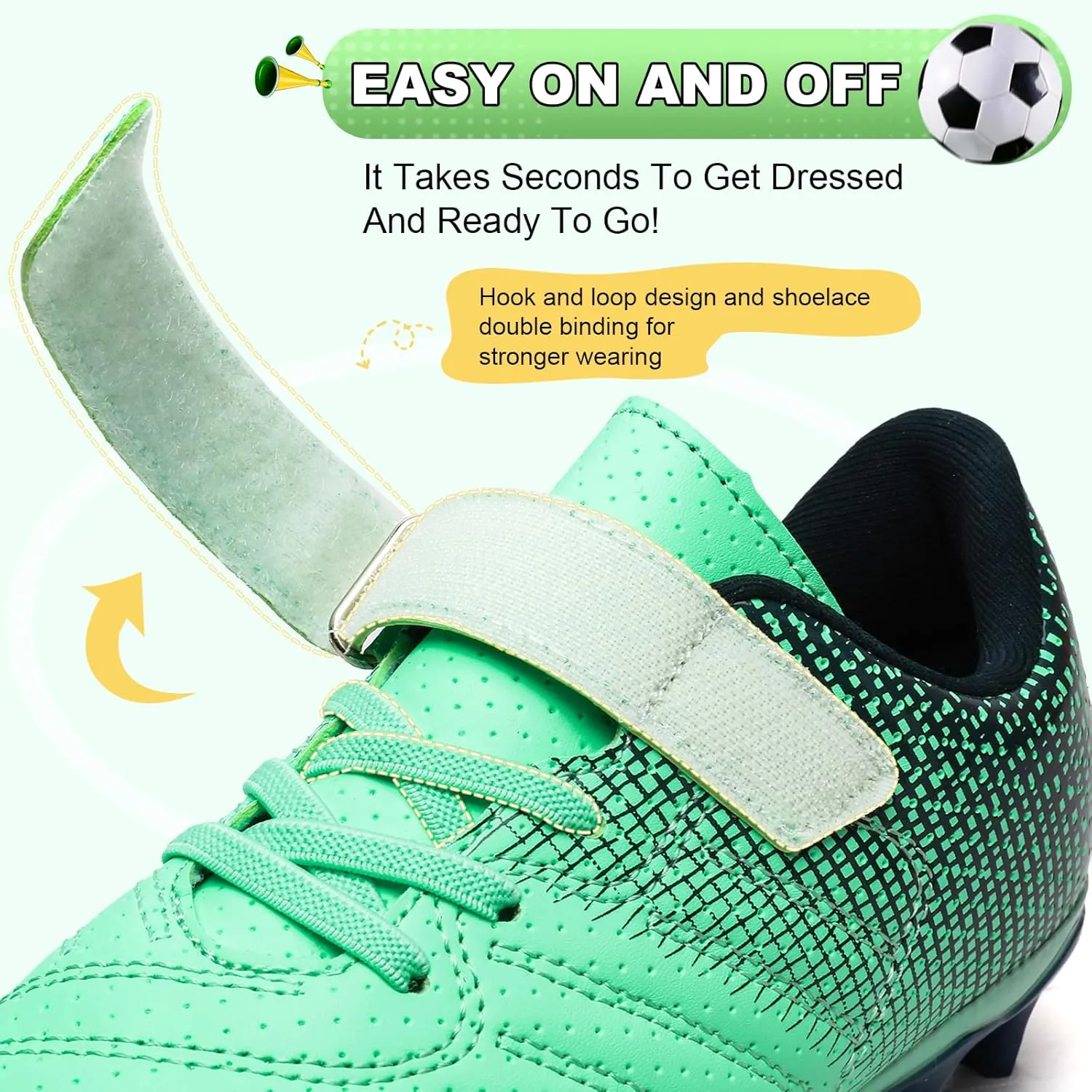 Kids Soccer Cleats Boys Girls Athletic Outdoor Firm Ground Youth Football Shoes(Little Kid/Big Kid)