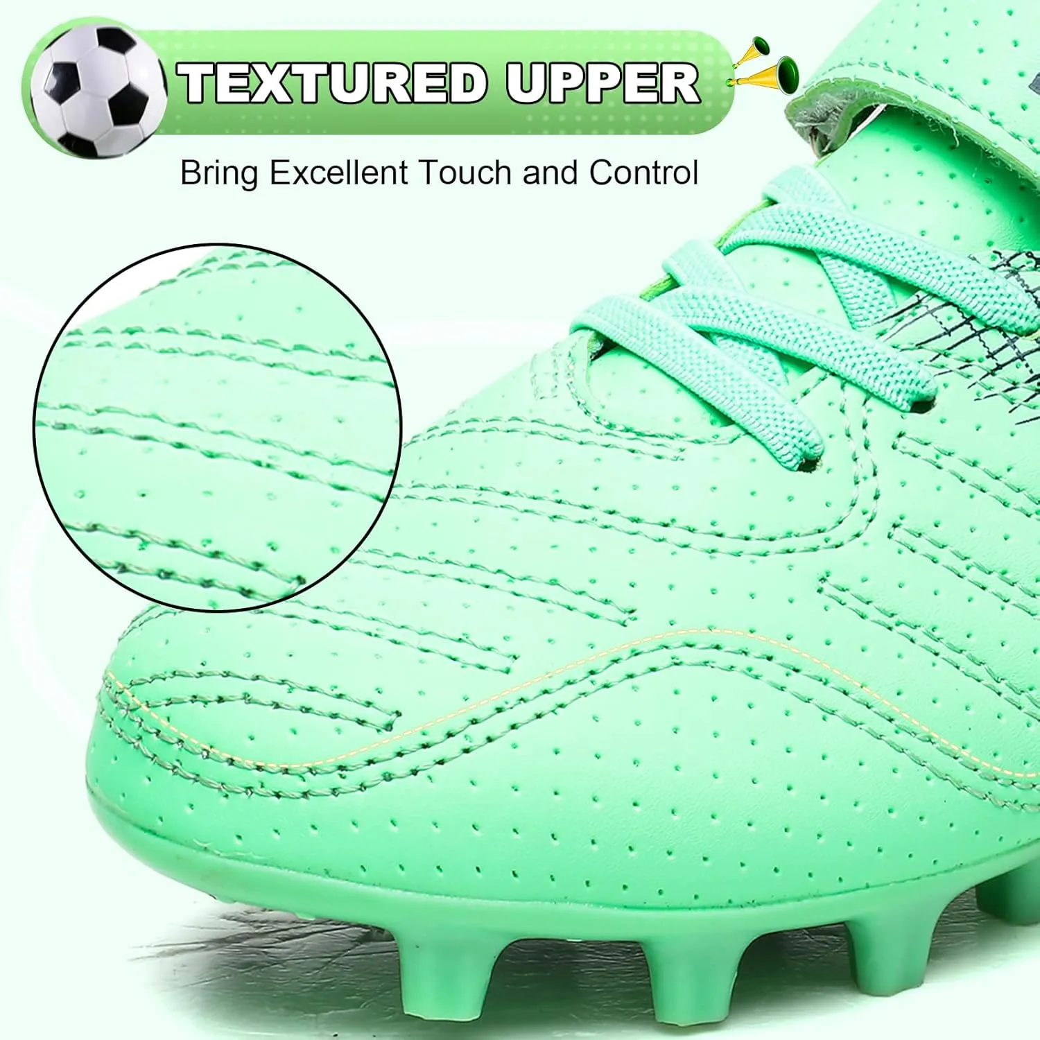 Kids Soccer Cleats Boys Girls Athletic Outdoor Firm Ground Youth Football Shoes(Little Kid/Big Kid)
