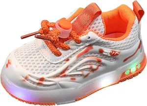 Kids Toddler Light Up Flashing Shoes Girls Boys Lightweight Breathable Flat Walking Sneaker Sport Shoes for Kids