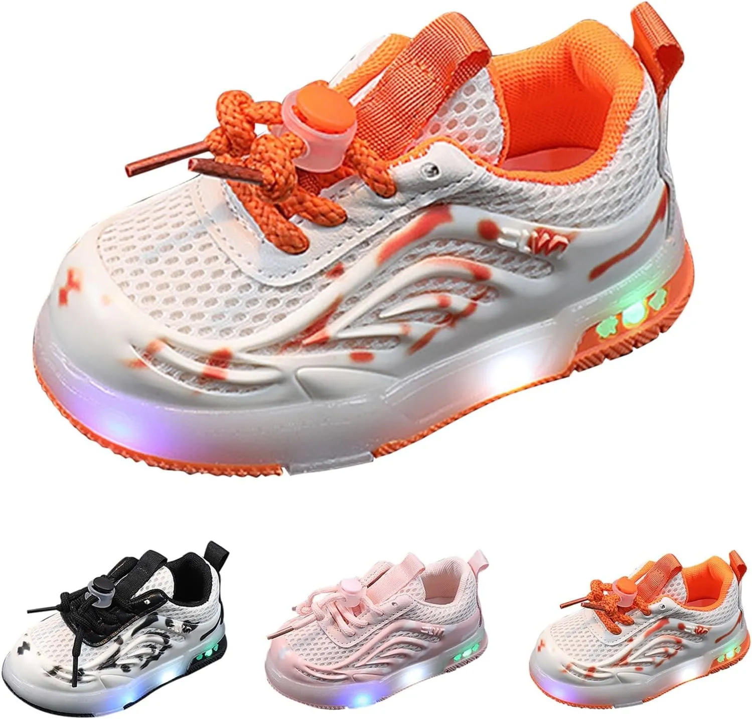 Kids Toddler Light Up Flashing Shoes Girls Boys Lightweight Breathable Flat Walking Sneaker Sport Shoes for Kids