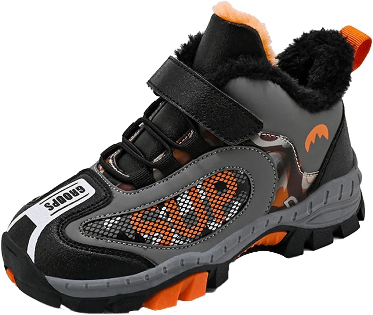 Kids Warm Fr Lined Ankle Snow Boots for Girls Boys Comfy Winter Shoes Lightweight Running Athletic Shoes School