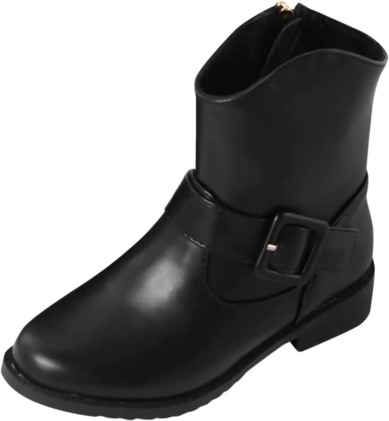 Kids Winter Boots for Girls Non Slip Lightweight Breathable Comfortable Ankle Warm Booties for Winter Outdoor (Black, 10.5-11 Years)