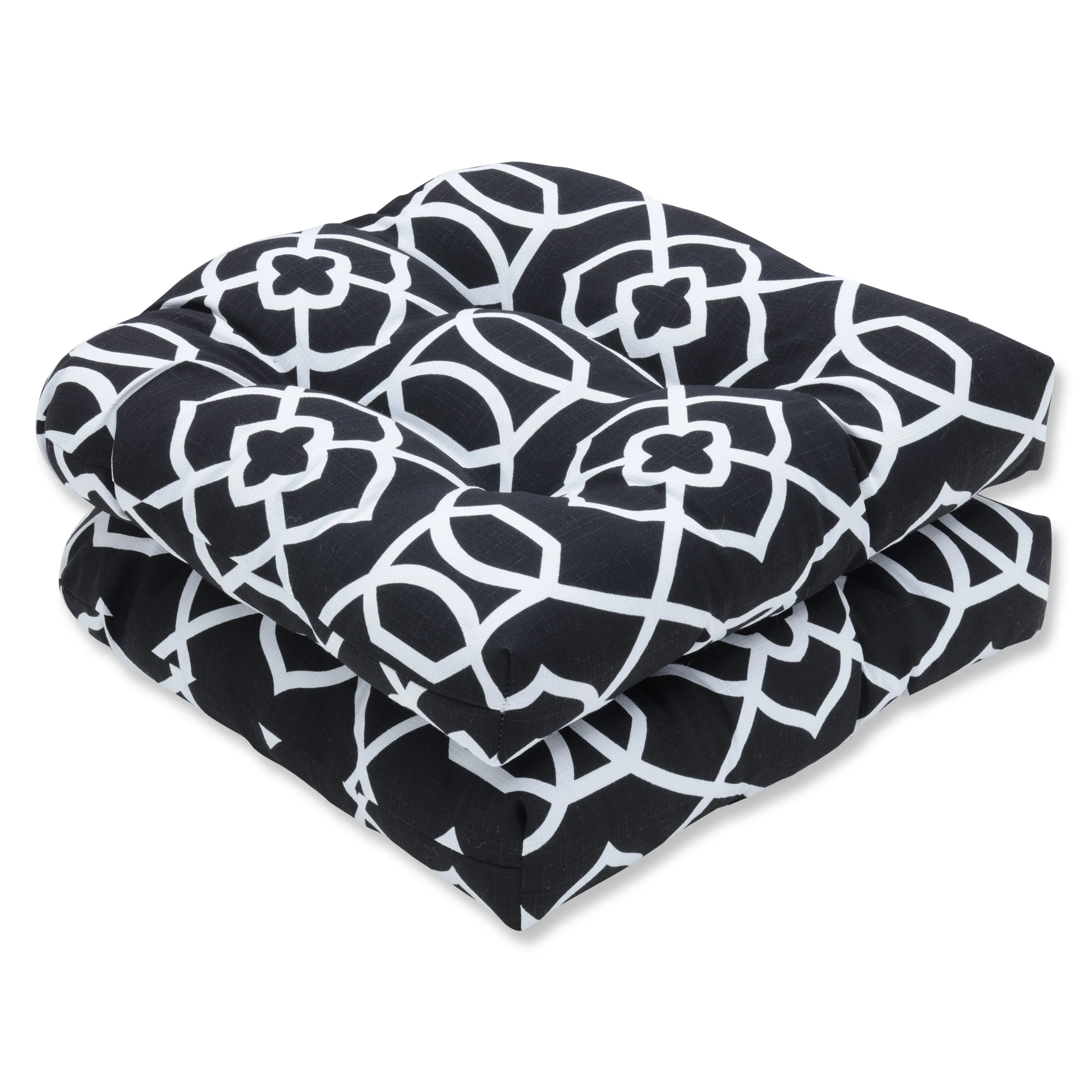 Kirkland Black Wicker Seat Cushion (Set Of 2)