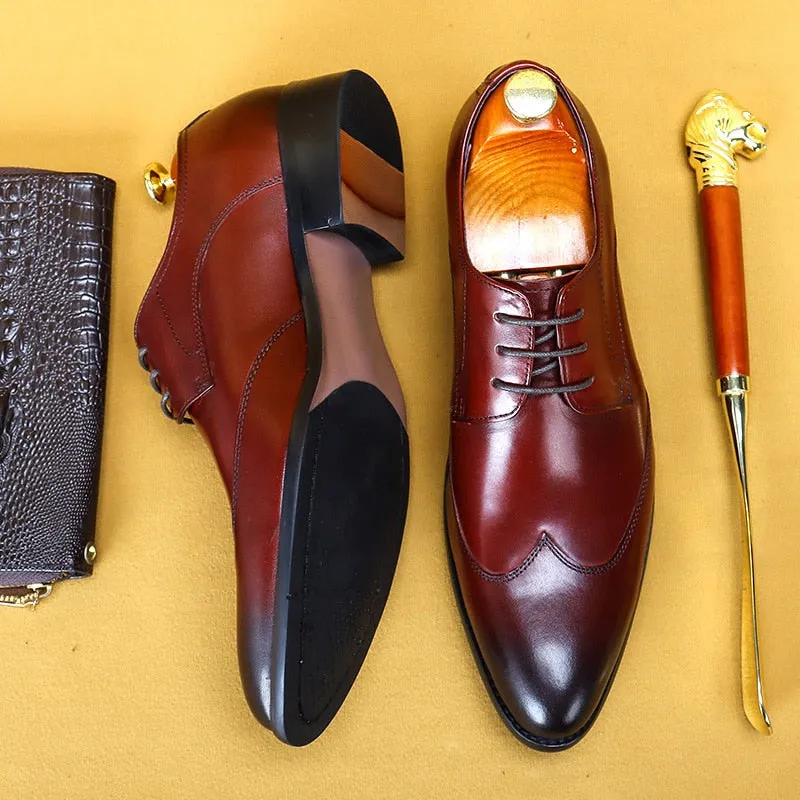 Lace-up Full Grain Leather Men's Oxford Shoes