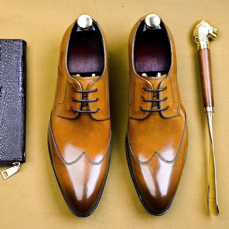 Lace-up Full Grain Leather Men's Oxford Shoes