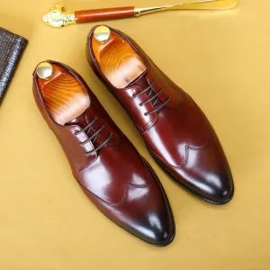 Lace-up Full Grain Leather Men's Oxford Shoes